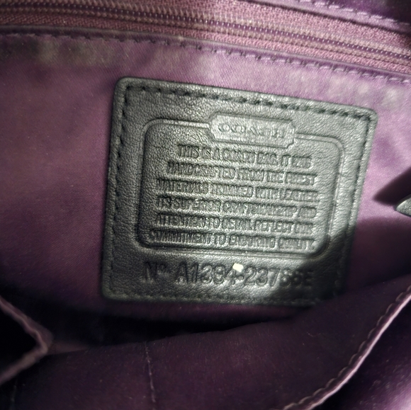 Coach black canvas signature bag. Like new condition. Silk interior beautiful - Picture 3 of 5